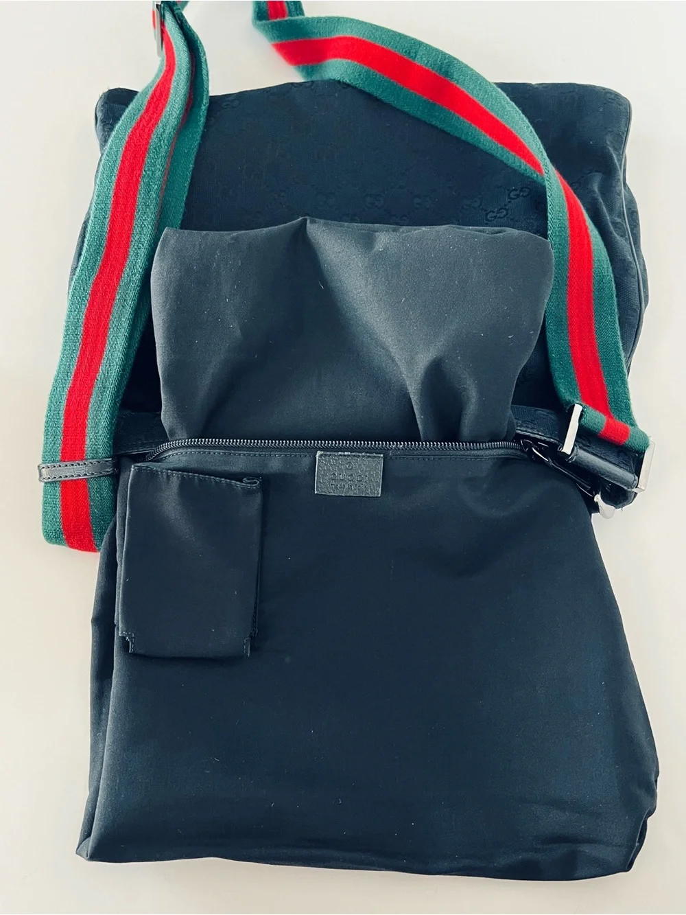 Gucci Web Black GG Canvas Vintage Messenger Bag & Dust Bag - Picture 10 of 16